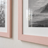 Nursery Gallery — Pink & White · 6 Frames — close-up of moulding, mat and glass