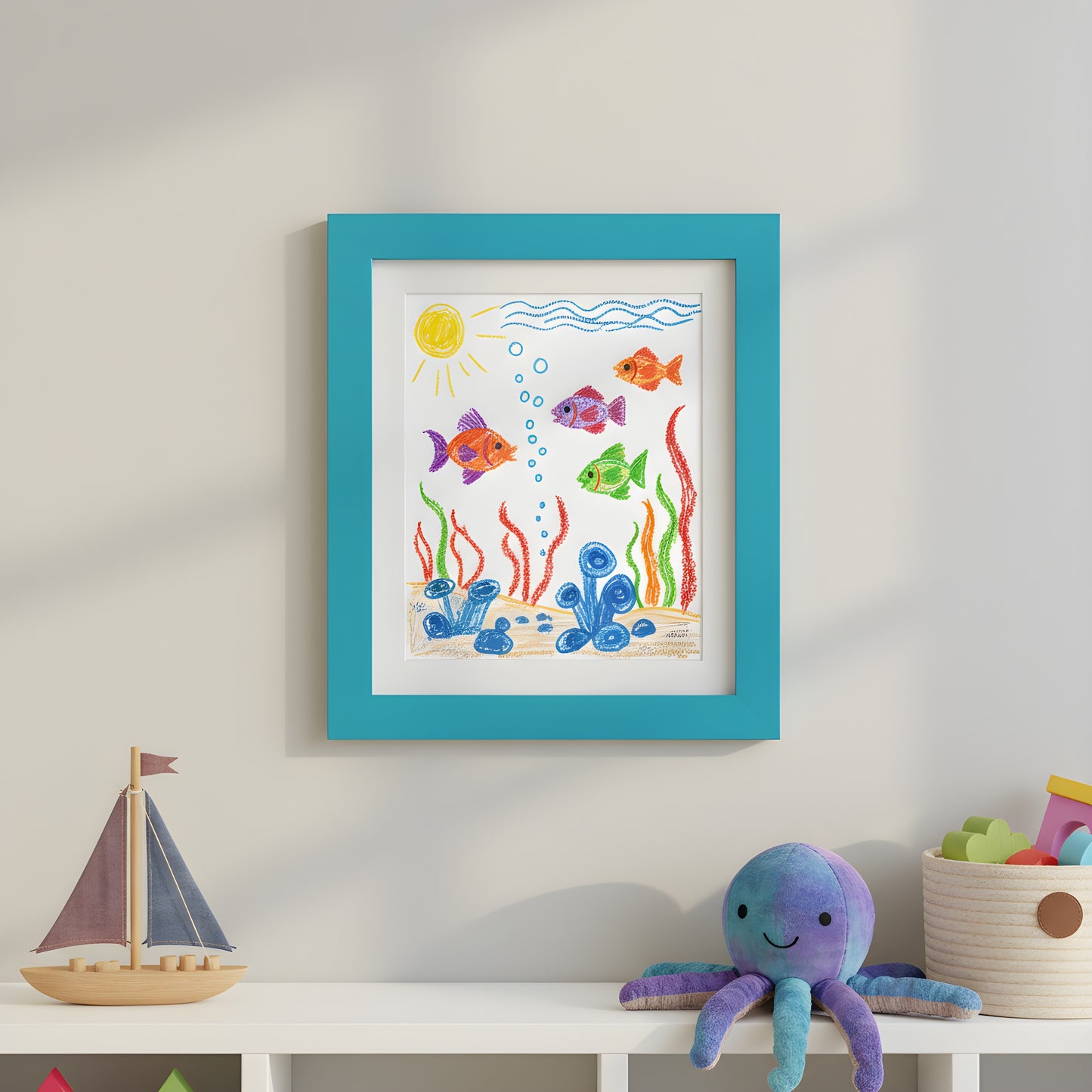 Kids Art Frame | 10x12.5 with mat | Holds up to 100 Artworks - Americanflat