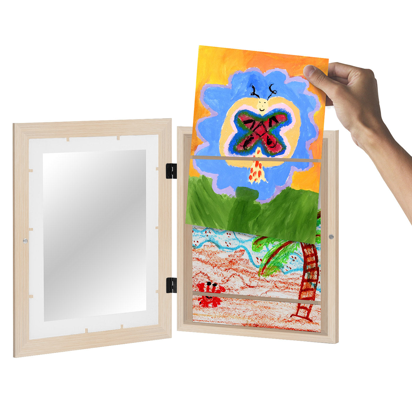 Kids Art Frame | 10x12.5 with mat | Holds up to 100 Artworks - Americanflat