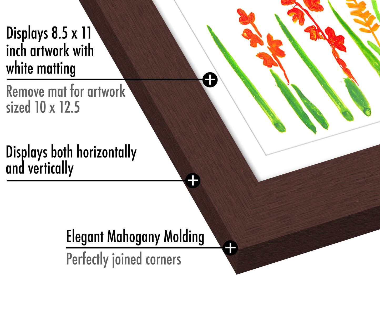 Kids Art Frame | 10x12.5 with mat | Holds up to 100 Artworks - Americanflat
