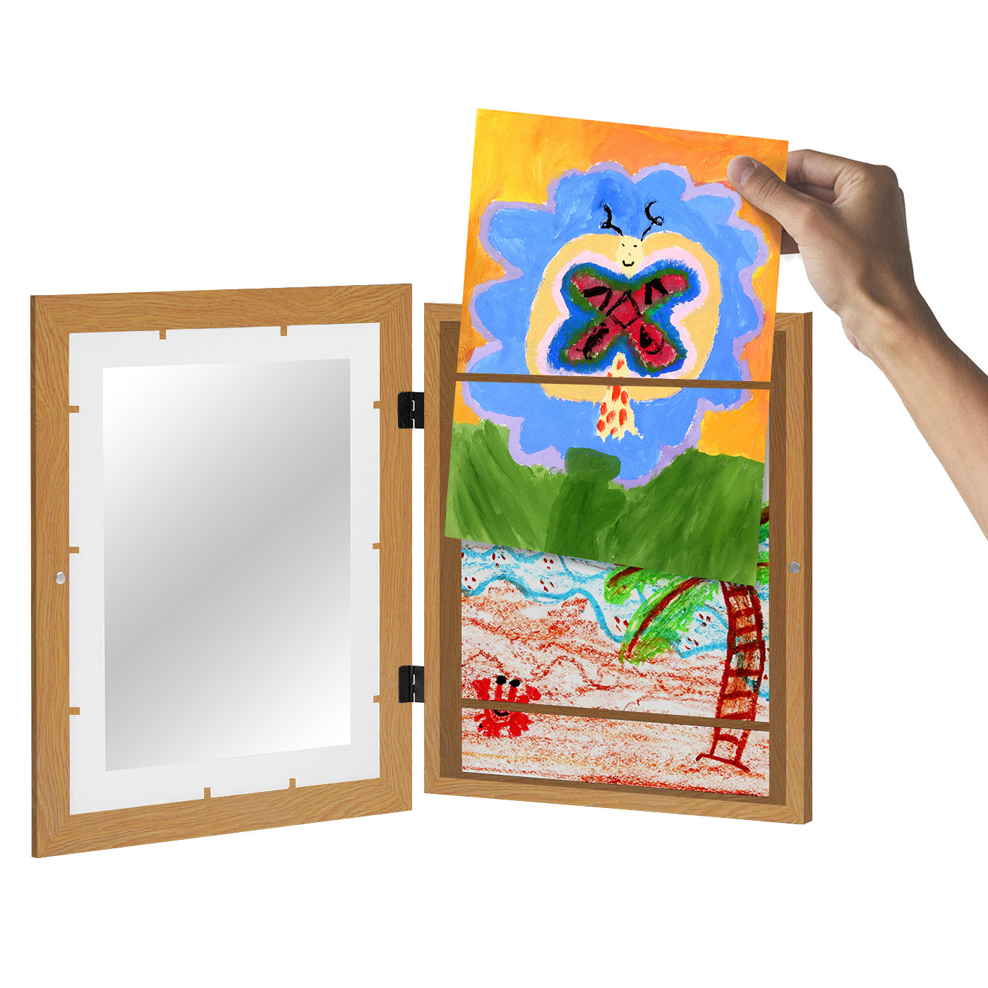 Kids Art Frame | 10x12.5 with mat | Holds up to 100 Artworks - Americanflat