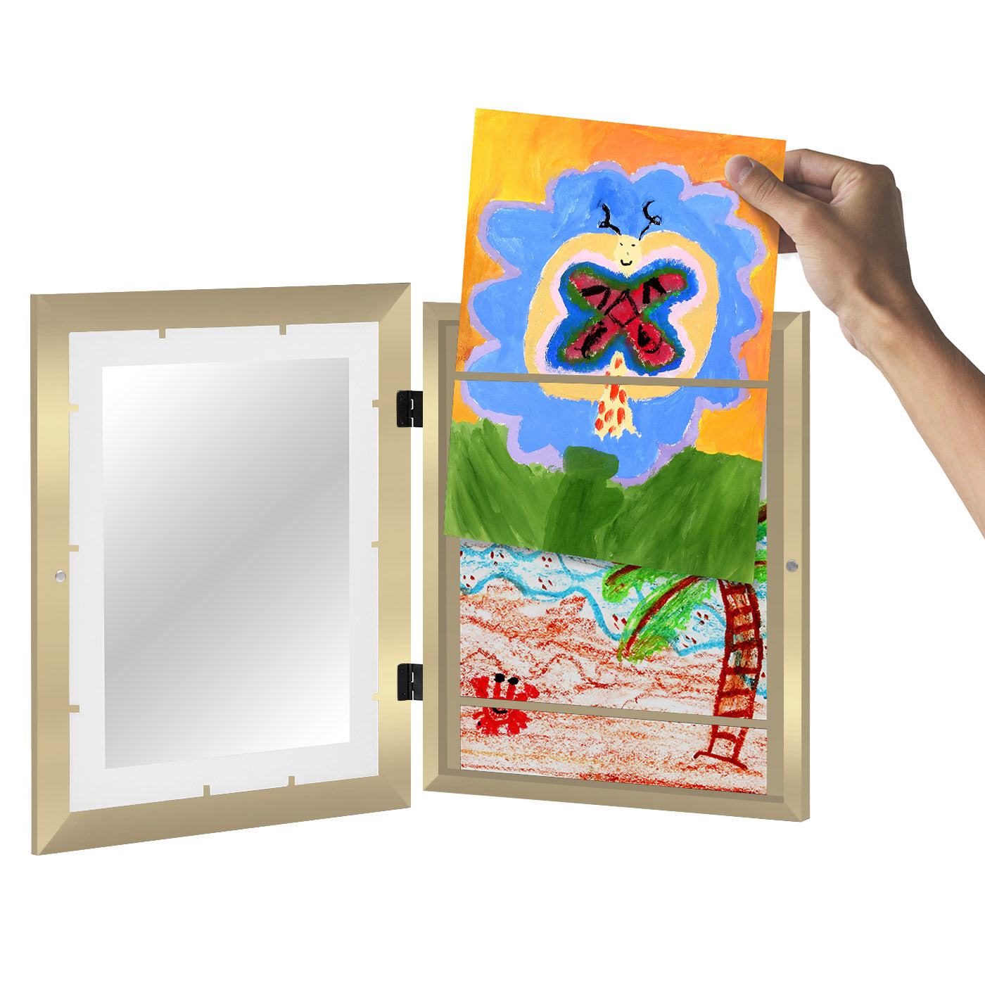 Kids Art Frame | 10x12.5 with mat | Holds up to 100 Artworks - Americanflat