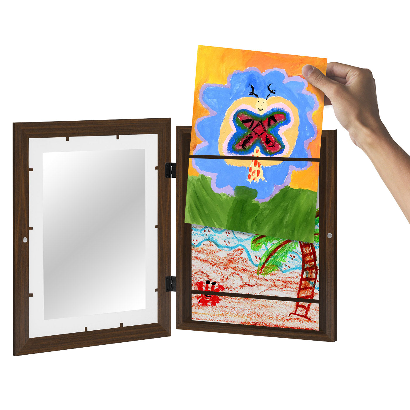 Kids Art Frame | 10x12.5 with mat | Holds up to 100 Artworks - Americanflat