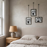 Americanflat 4x6 Floating Picture Frames with Chain | Set of 3 | Black