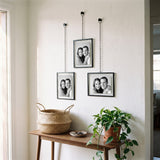Americanflat 4x6 Floating Picture Frames with Chain | Set of 3 | Black