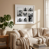 Float collage frame living room