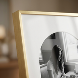 Geometric gold arched close-up