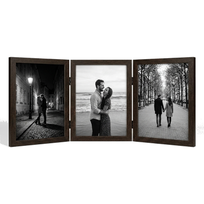 Signature Hinged Picture Frame — 4x6 / Dark Oak / Triple fold