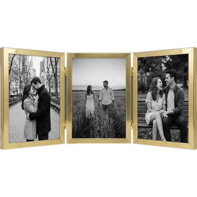 Signature Hinged Picture Frame — 4x6 / Gold / Triple fold