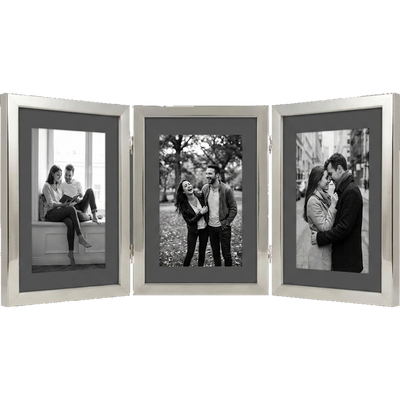 Signature Hinged Picture Frame — 4x6 / Silver / Triple fold