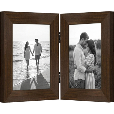Signature Hinged Picture Frame — 8x10 / Walnut / Doube fold