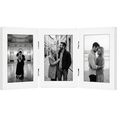 Signature Hinged Picture Frame — 4x6 / White / Triple fold