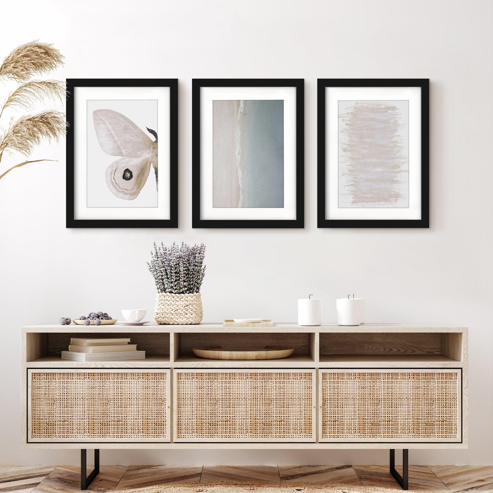 Soft Nature Shapes by Chaos & Wonder Design - 3 Piece Gallery Framed Print  Art Set