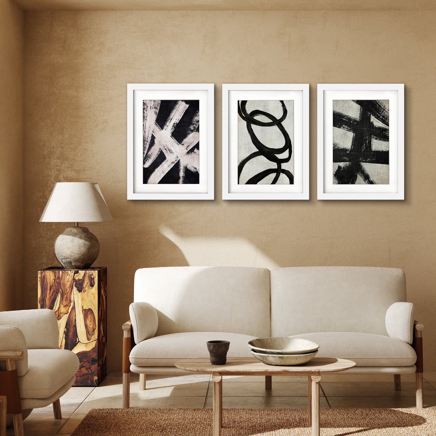 Americanflat 3 Piece 16x20 Wrapped Canvas Set - Black and Whiteby Artvir