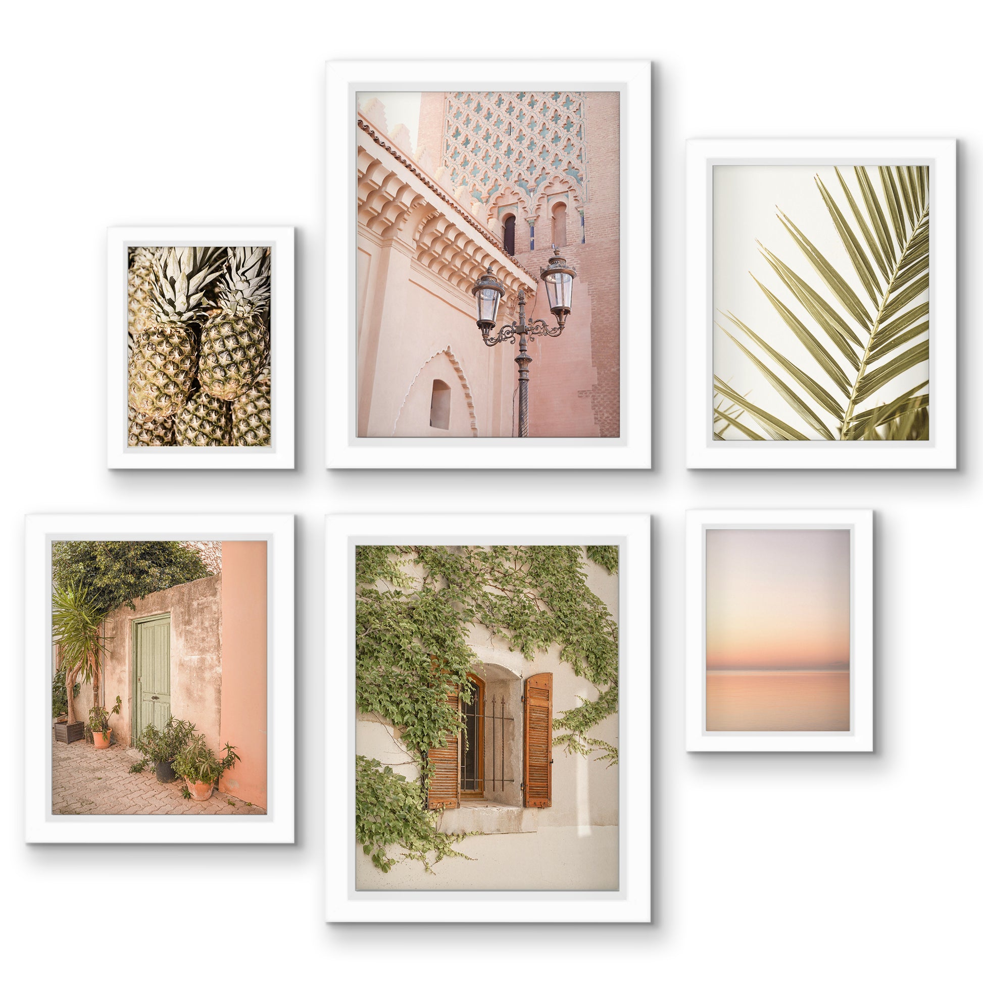 Island Travel Photography - 6 Piece Shadowbox Frame Gallery Wall Art Set Multi / White - Americanflat