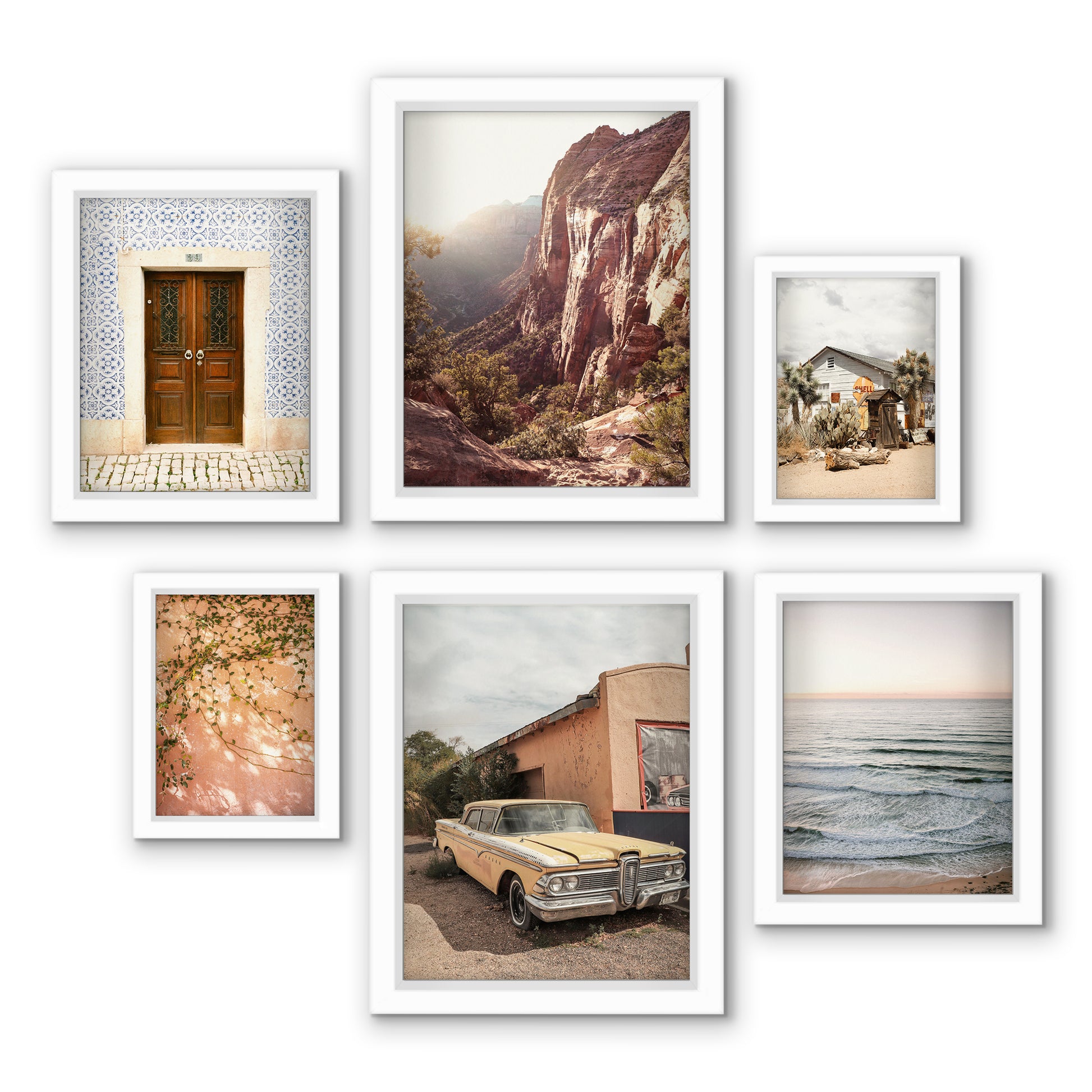 Dreamy Destinations 6 Piece Shadowbox Frame Gallery Wall Art Set - Americanflat