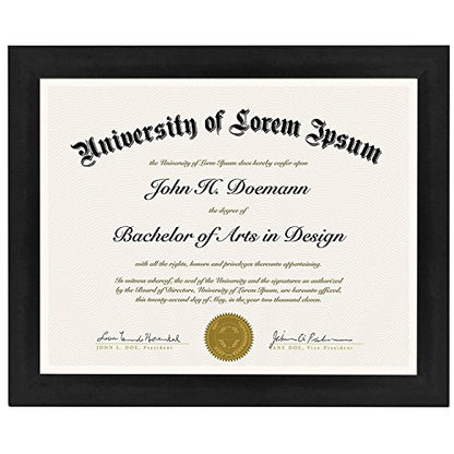 Document Frame with Polished Glass - Horizontal and Vertical Formats for Wall - 8.5" x 11" - Picture Frame - Americanflat