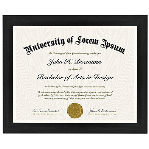 Document Frame with Polished Glass - Horizontal and Vertical Formats for Wall - 8.5" x 11" - Picture Frame - Americanflat