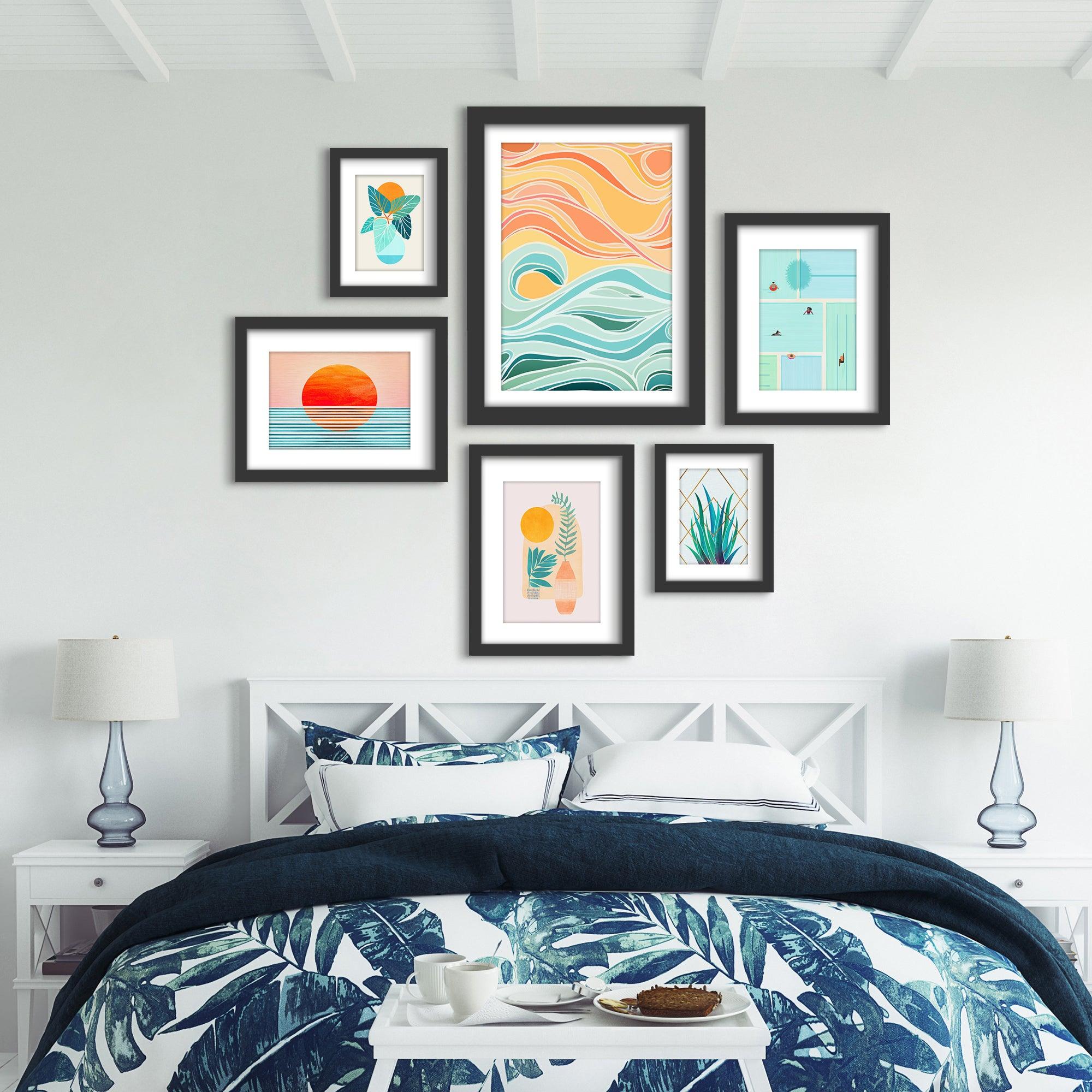 Wall Art Set of 6 Prints - 6 Piece Gallery Wall Art Set Sky And