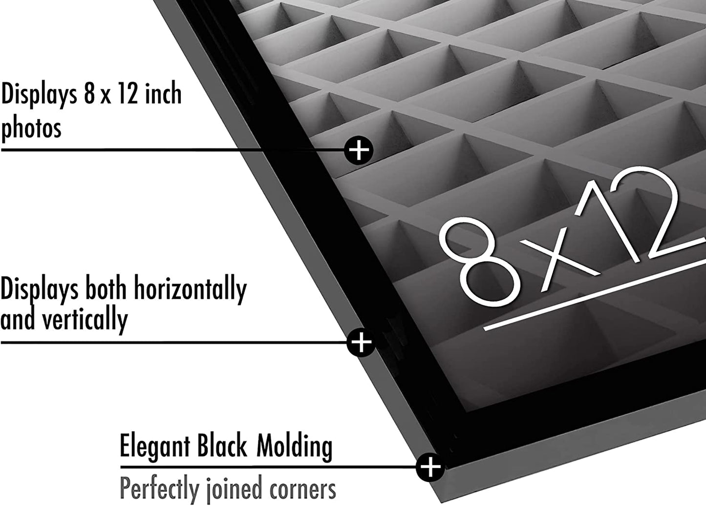 Thin Border Photo Frame in Black - Plexiglass Cover For Horizontal Formats - Picture Frame