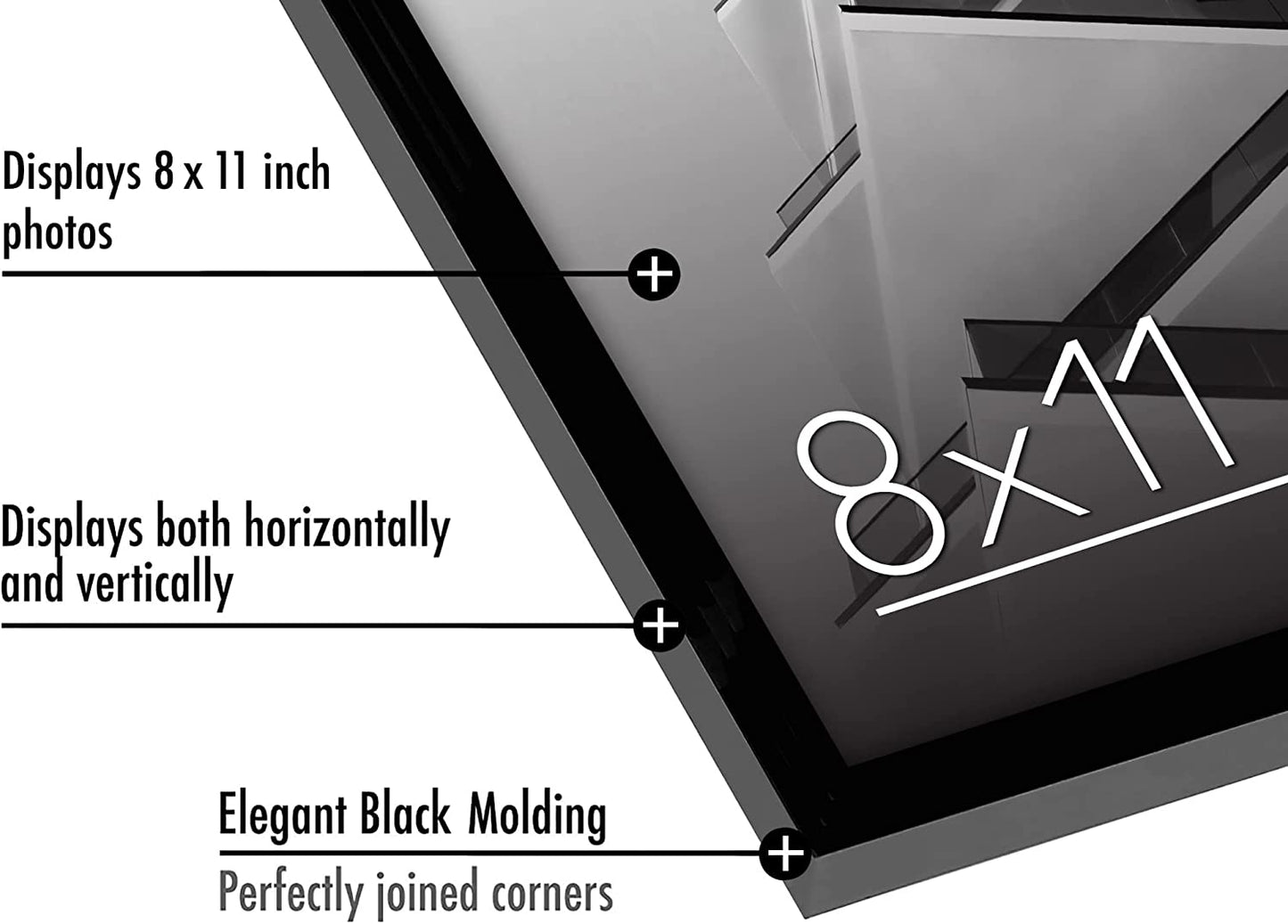 Thin Border Photo Frame in Black - Plexiglass Cover For Horizontal Formats - Picture Frame
