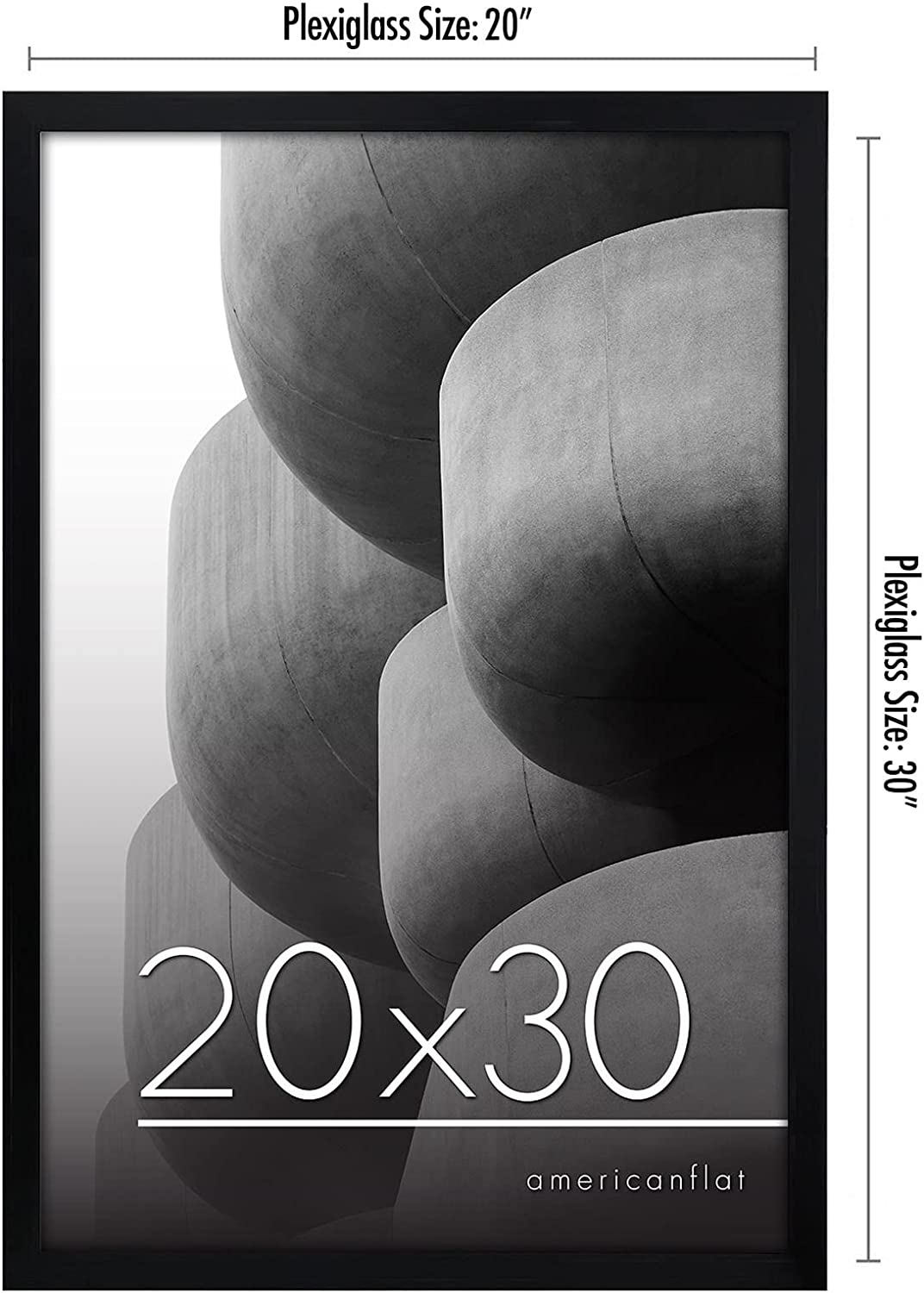 Thin Border Photo Frame in Black - Plexiglass Cover For Horizontal Formats - Picture Frame