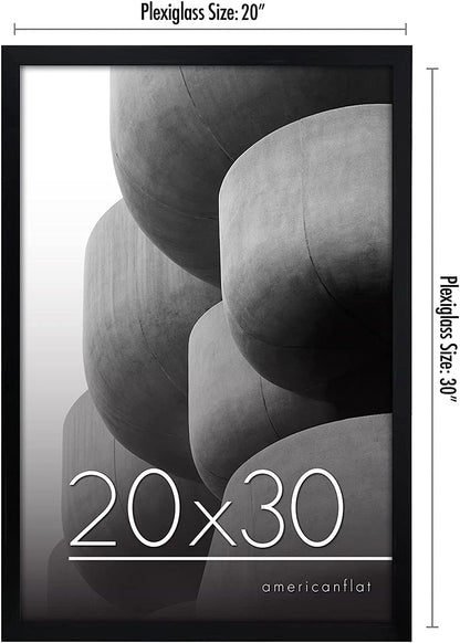 Thin Border Photo Frame in Black - Plexiglass Cover For Horizontal Formats - Picture Frame