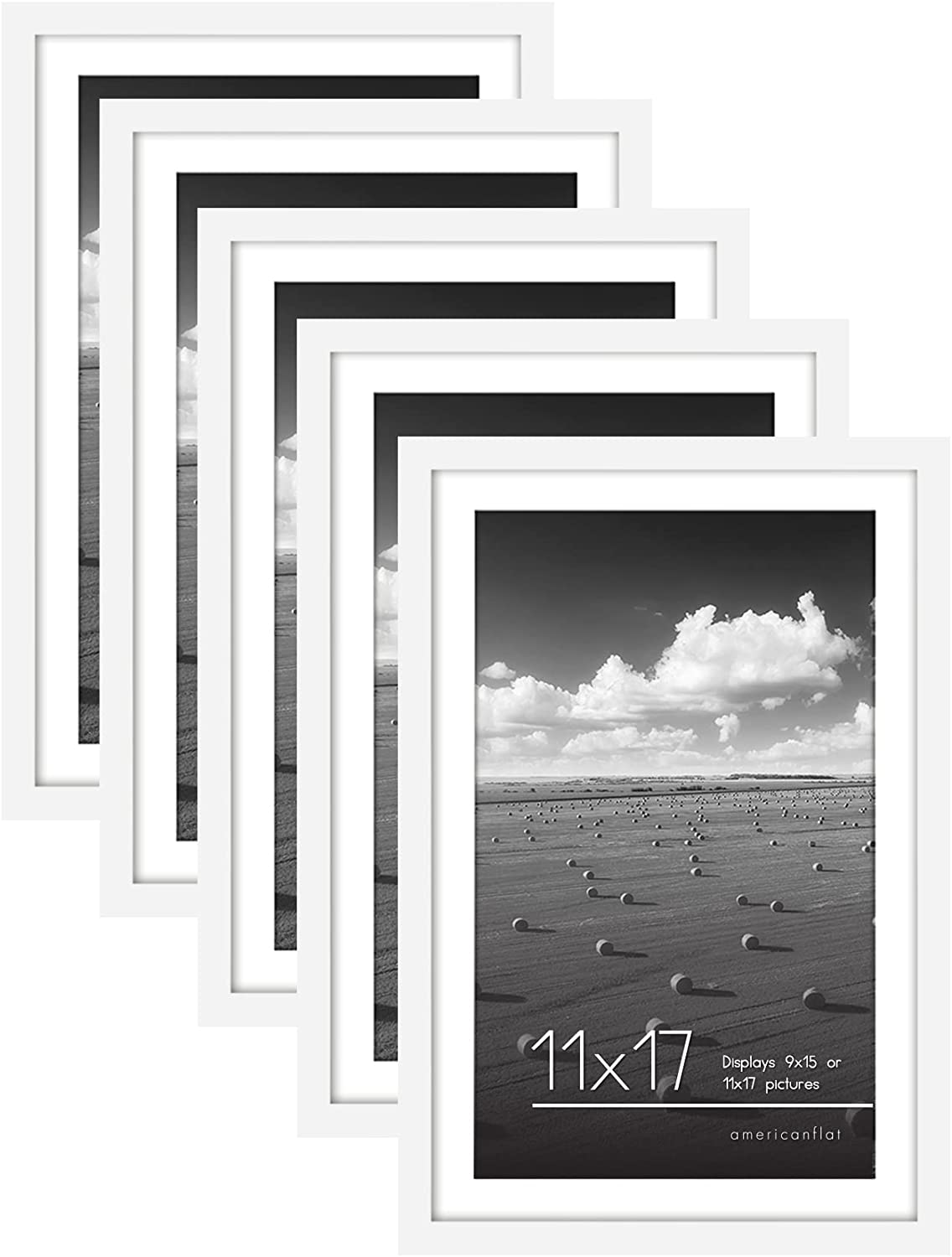 Picture Frame - Set of 5 Frames - Variety of Sizes and Colors