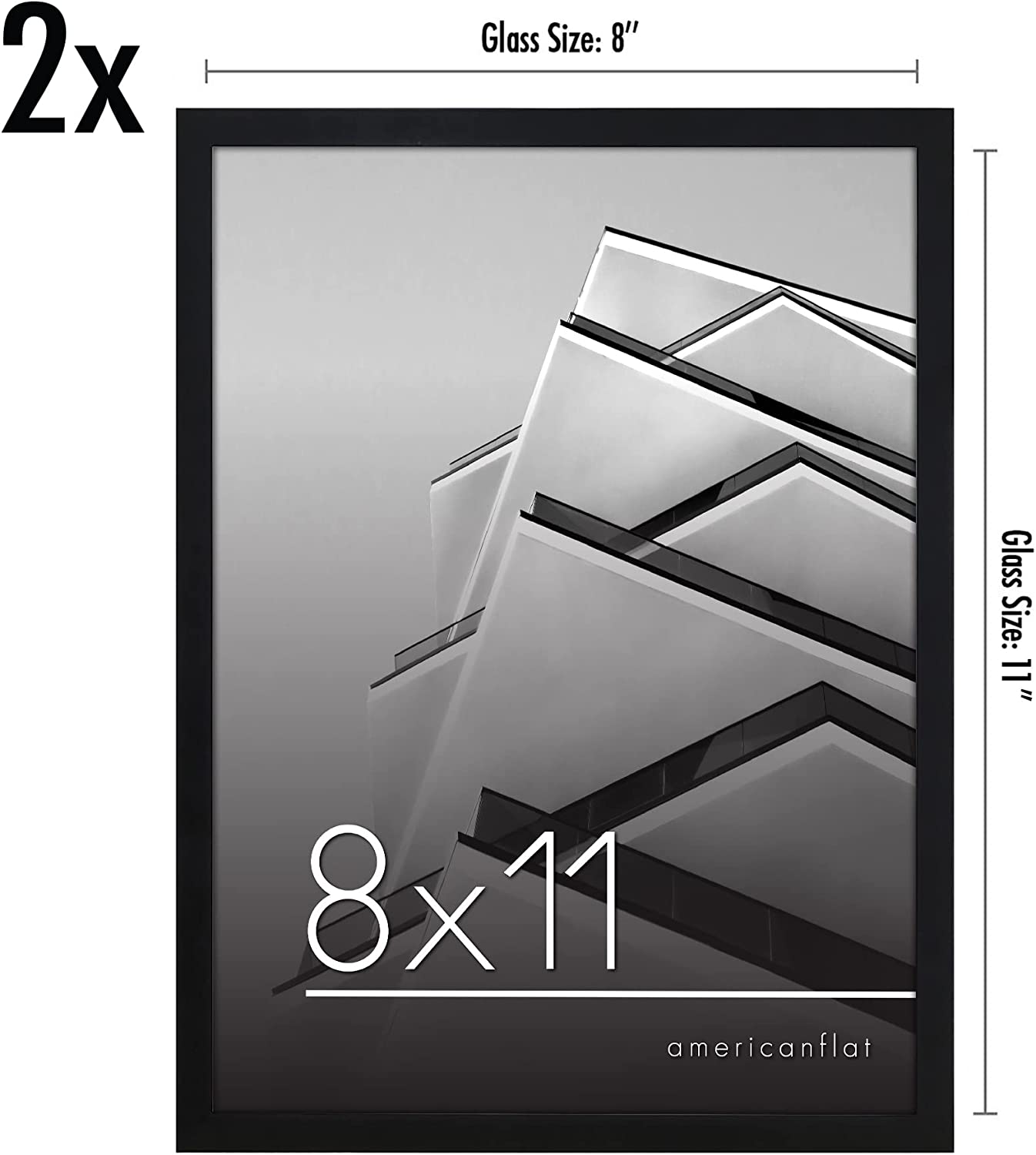 Thin Border Photo Frame in Black - Plexiglass Cover For Horizontal Formats - Picture Frame