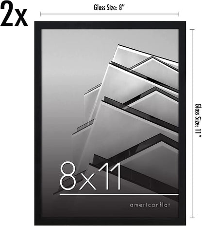Thin Border Photo Frame in Black - Plexiglass Cover For Horizontal Formats - Picture Frame