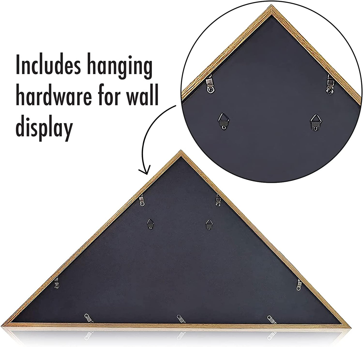 Flag Box Display Case for Burial Flag - Triangle Flag Holder with Wall Mount and Polished Plexiglass Front (Barn Wood)