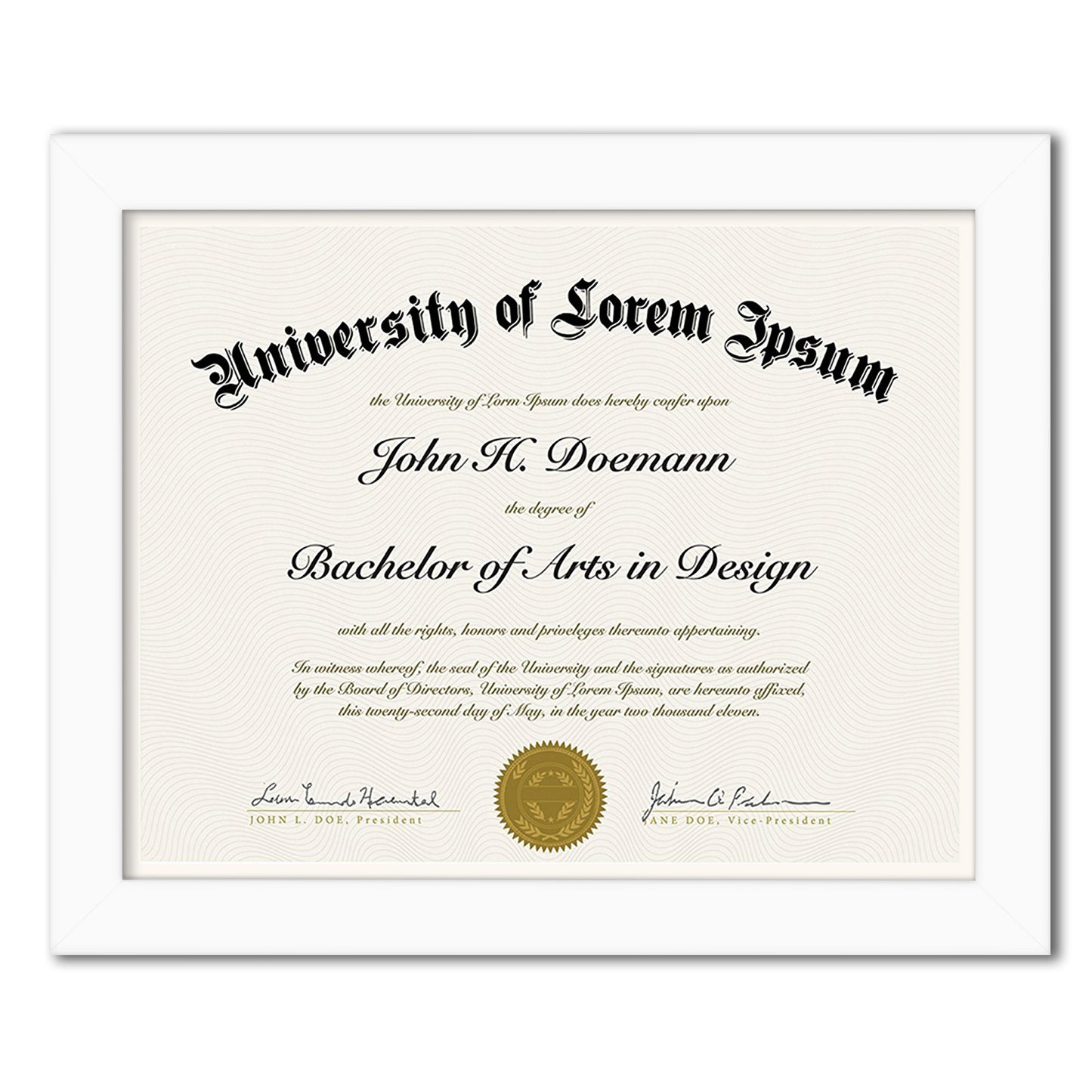 Document Frame with Polished Glass - Horizontal and Vertical Formats for Wall - 8.5" x 11" - Picture Frame - Americanflat