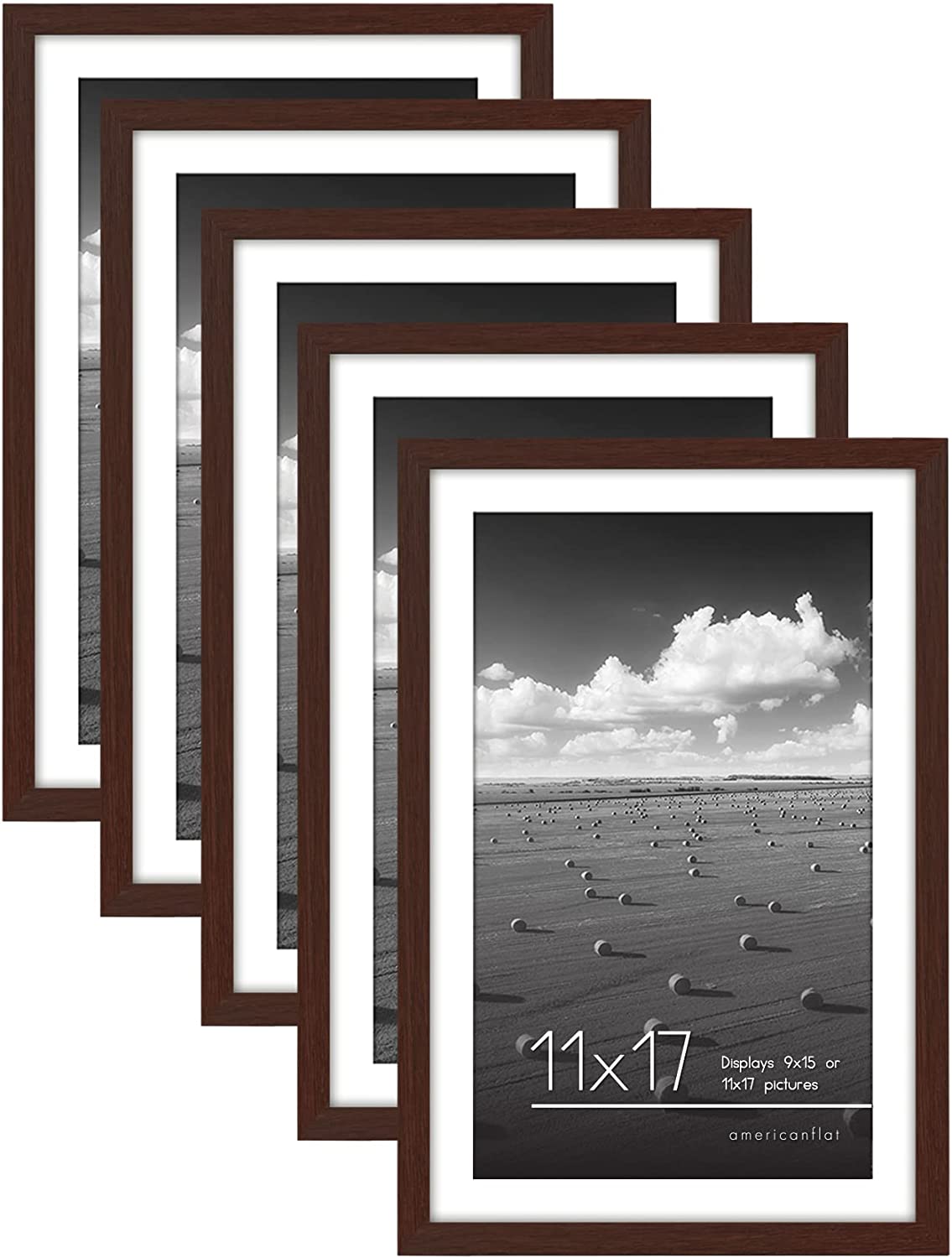 Picture Frame - Set of 5 Frames - Variety of Sizes and Colors
