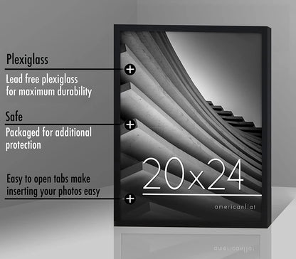 Thin Border Photo Frame in Black - Plexiglass Cover For Horizontal Formats - Picture Frame