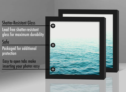 Thin Border Photo Frame in Black - Plexiglass Cover For Horizontal Formats - Picture Frame