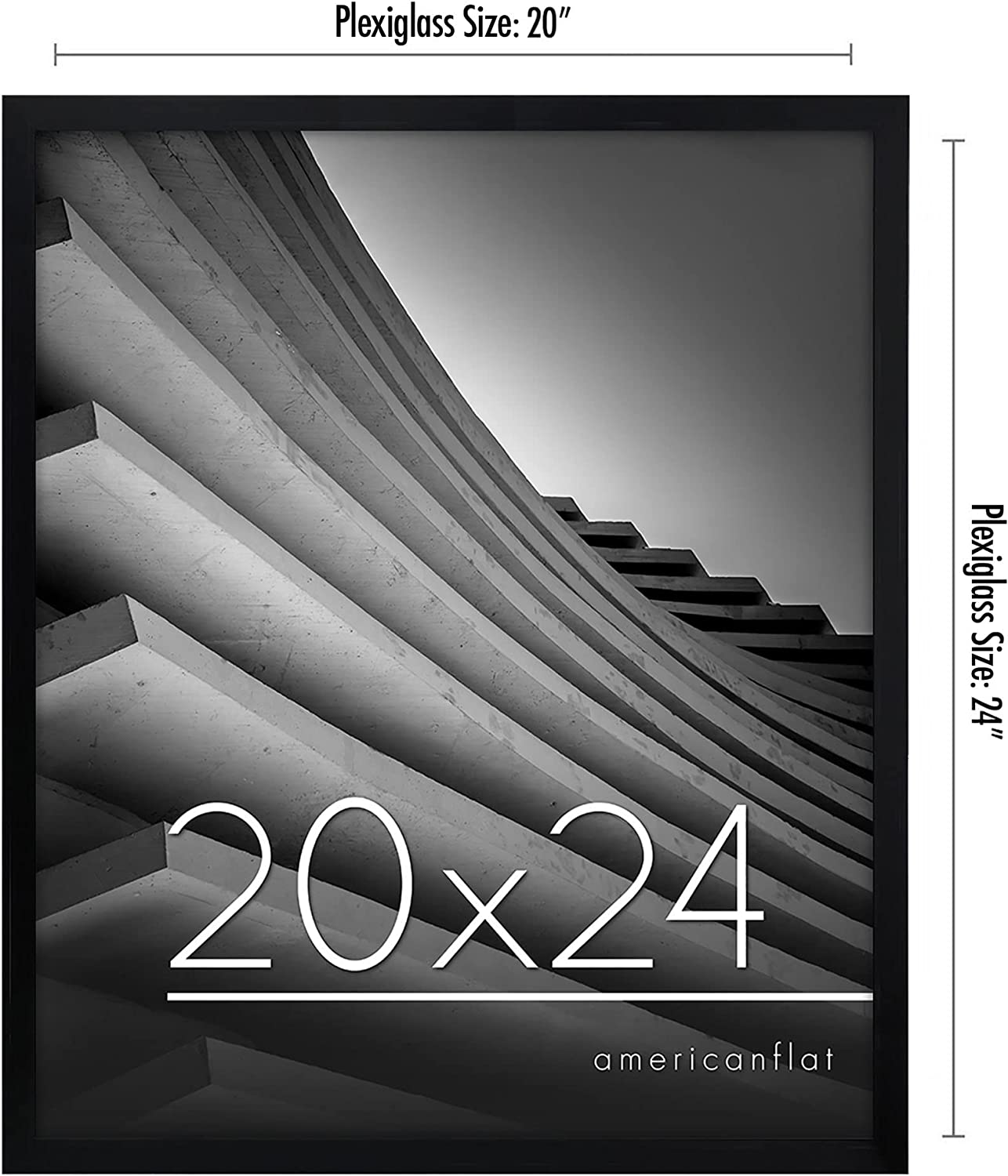Thin Border Photo Frame in Black - Plexiglass Cover For Horizontal Formats - Picture Frame