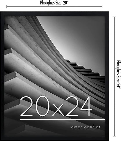 Thin Border Photo Frame in Black - Plexiglass Cover For Horizontal Formats - Picture Frame