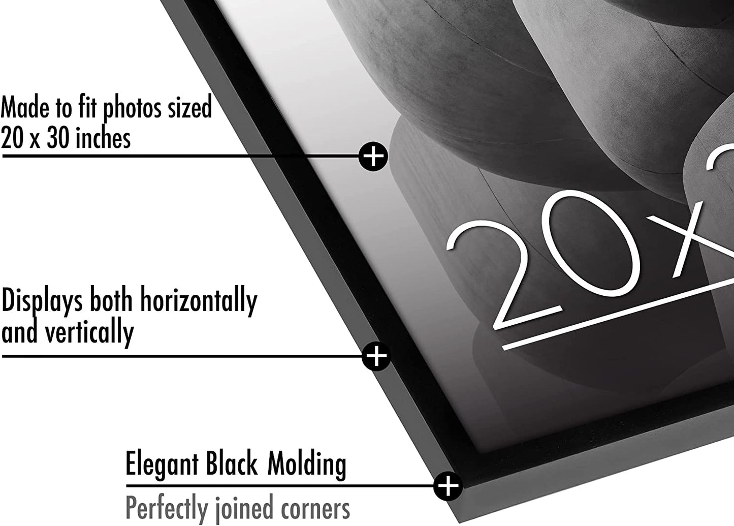 Thin Border Photo Frame in Black - Plexiglass Cover For Horizontal Formats - Picture Frame