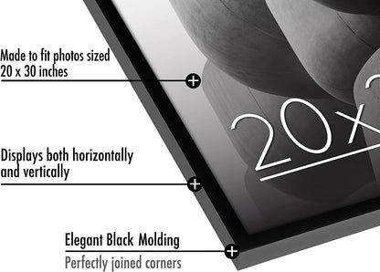 Thin Border Photo Frame in Black - Plexiglass Cover For Horizontal Formats - Picture Frame