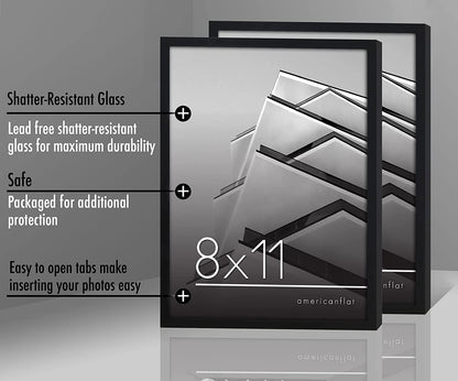 Thin Border Photo Frame in Black - Plexiglass Cover For Horizontal Formats - Picture Frame