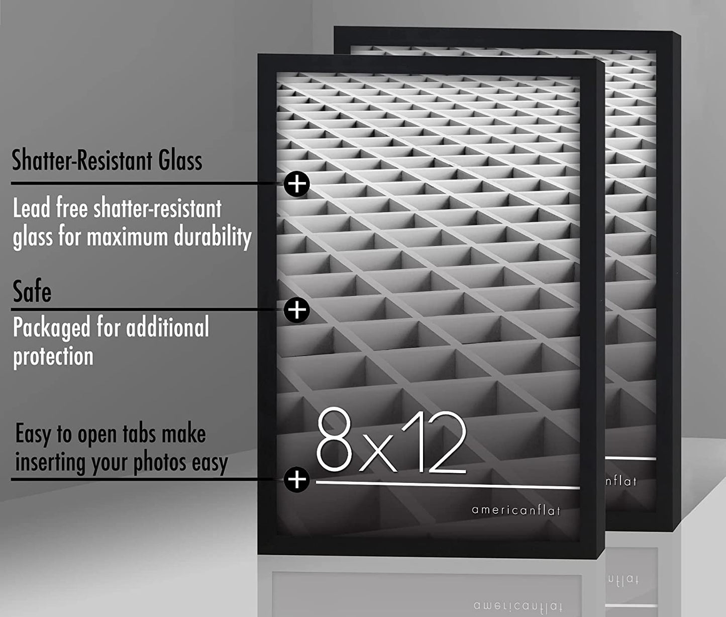 Thin Border Photo Frame in Black - Plexiglass Cover For Horizontal Formats - Picture Frame
