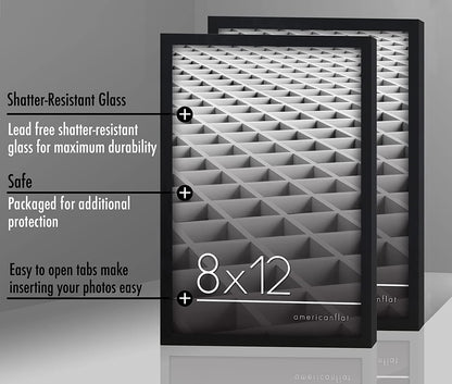 Thin Border Photo Frame in Black - Plexiglass Cover For Horizontal Formats - Picture Frame