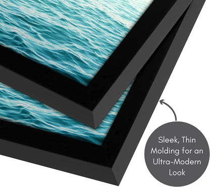 Thin Border Photo Frame in Black - Plexiglass Cover For Horizontal Formats - Picture Frame