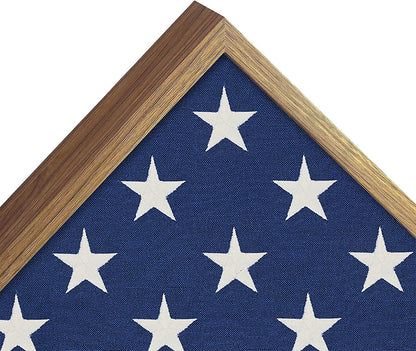 Flag Box Display Case for Burial Flag - Triangle Flag Holder with Wall Mount and Polished Plexiglass Front (Barn Wood)