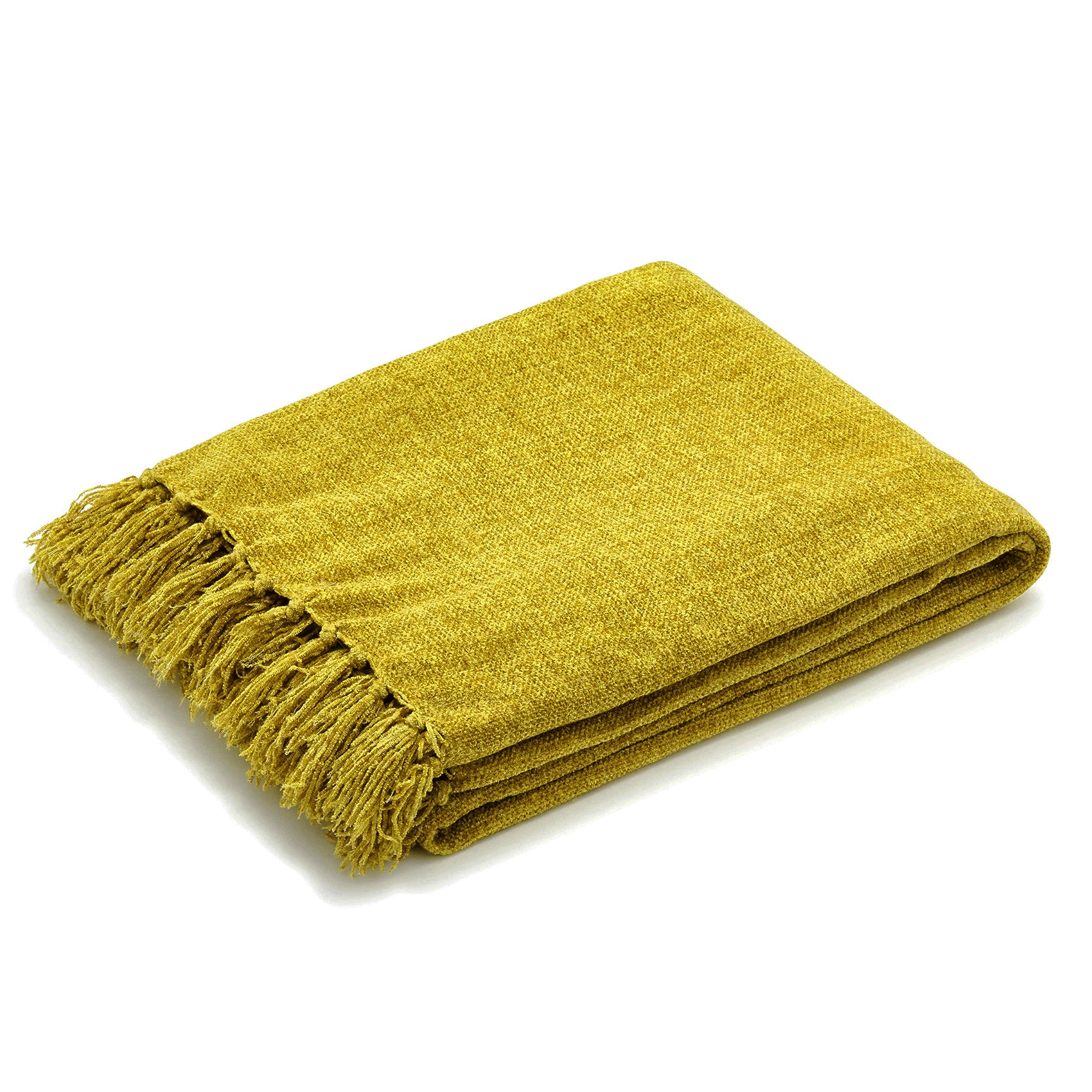 Mustard chenille online throw