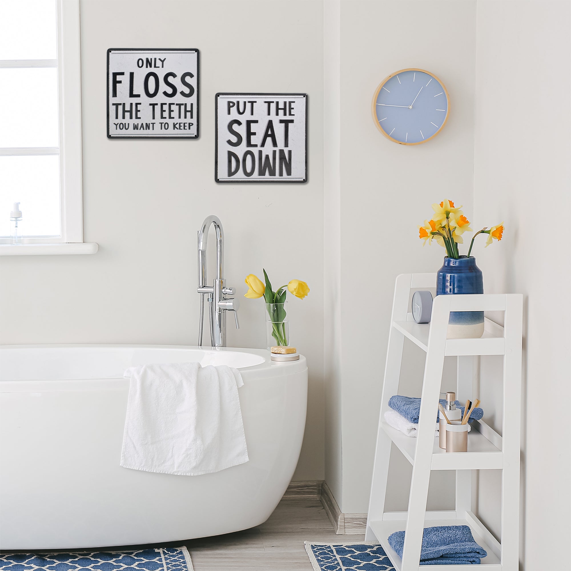 Bathroom deals decor signs