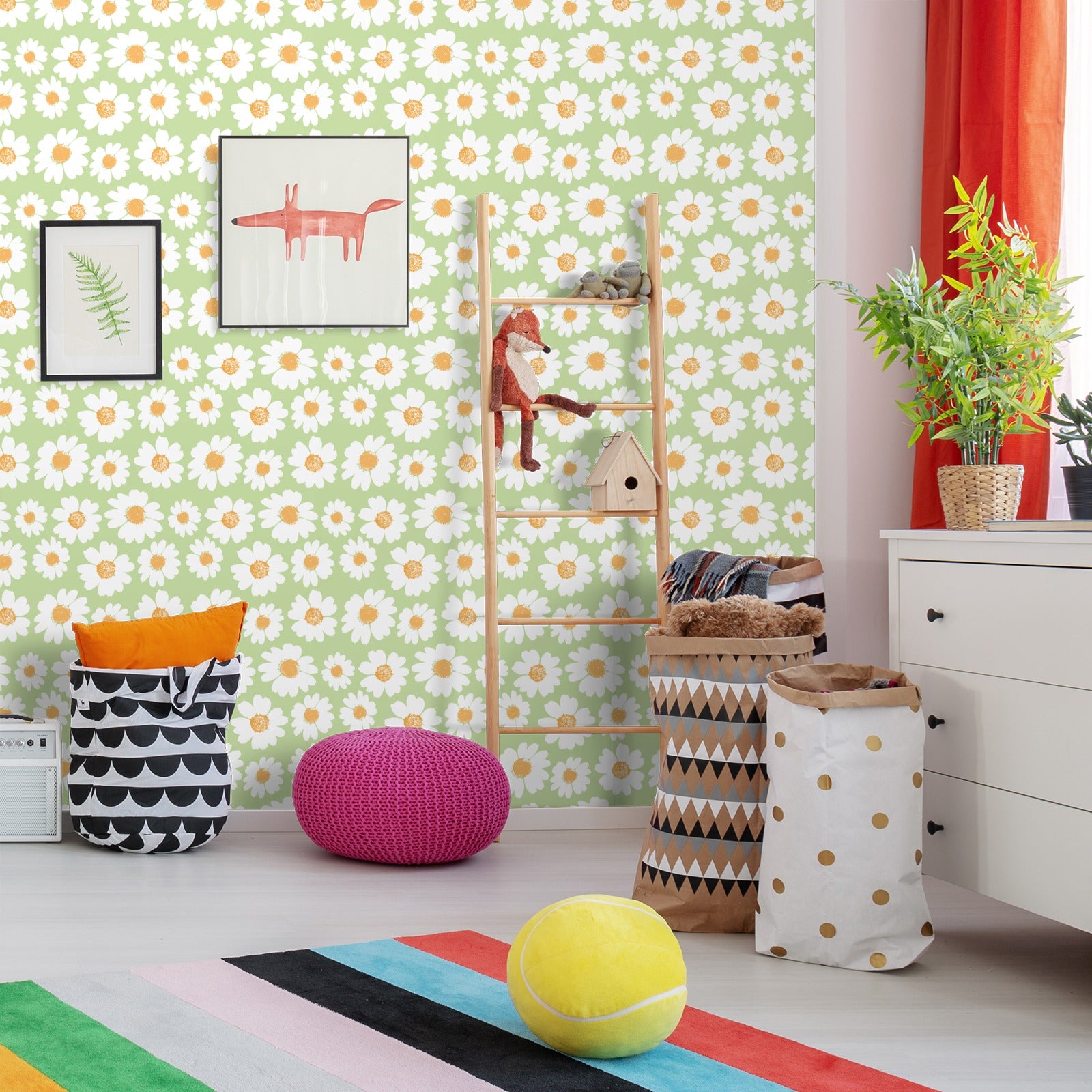 Hand Drawn Daisy Peel and Stick Wallpaper  Love vs Design