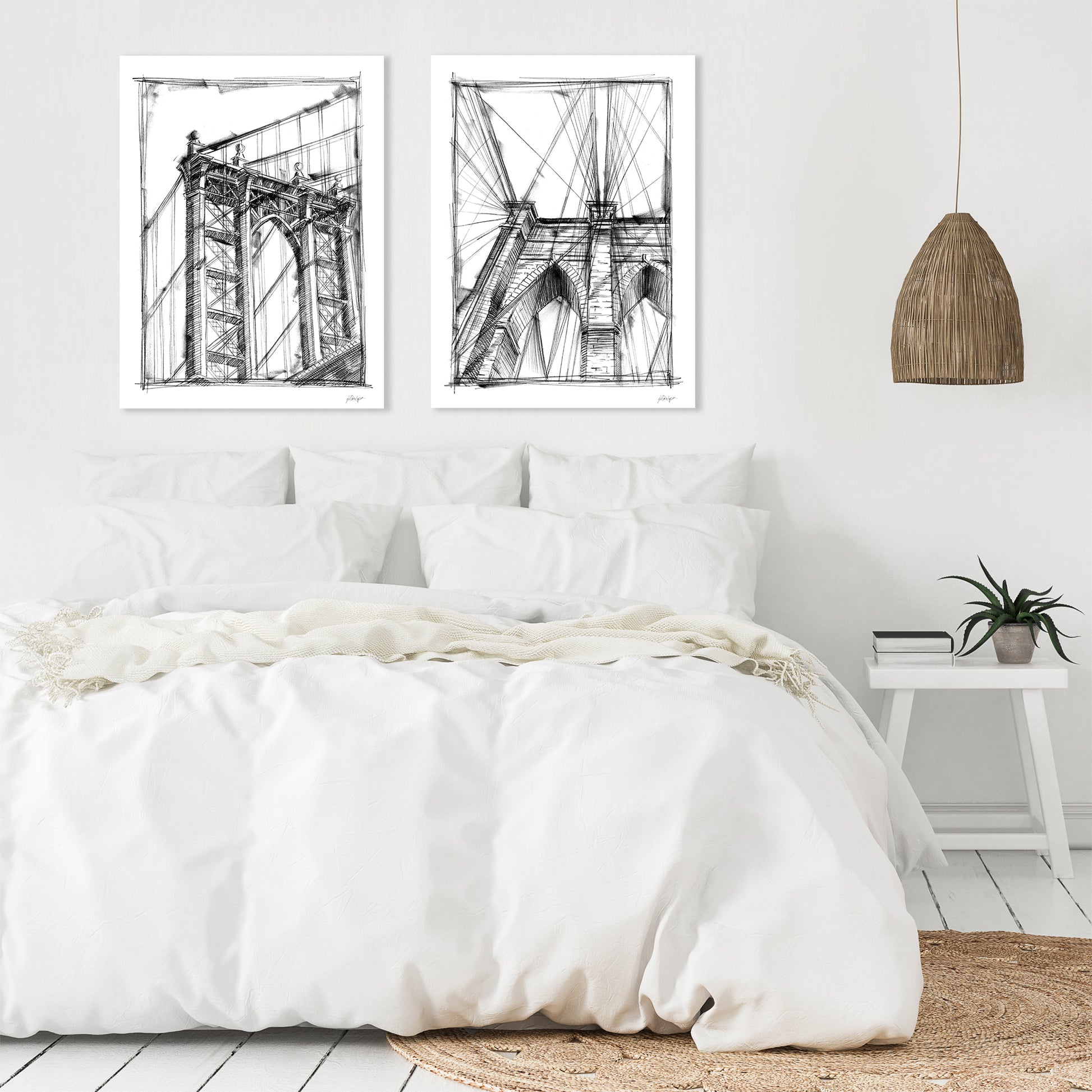 Graphic Architectural Study by World Art Group - 2 Piece Wrapped Canvas Set