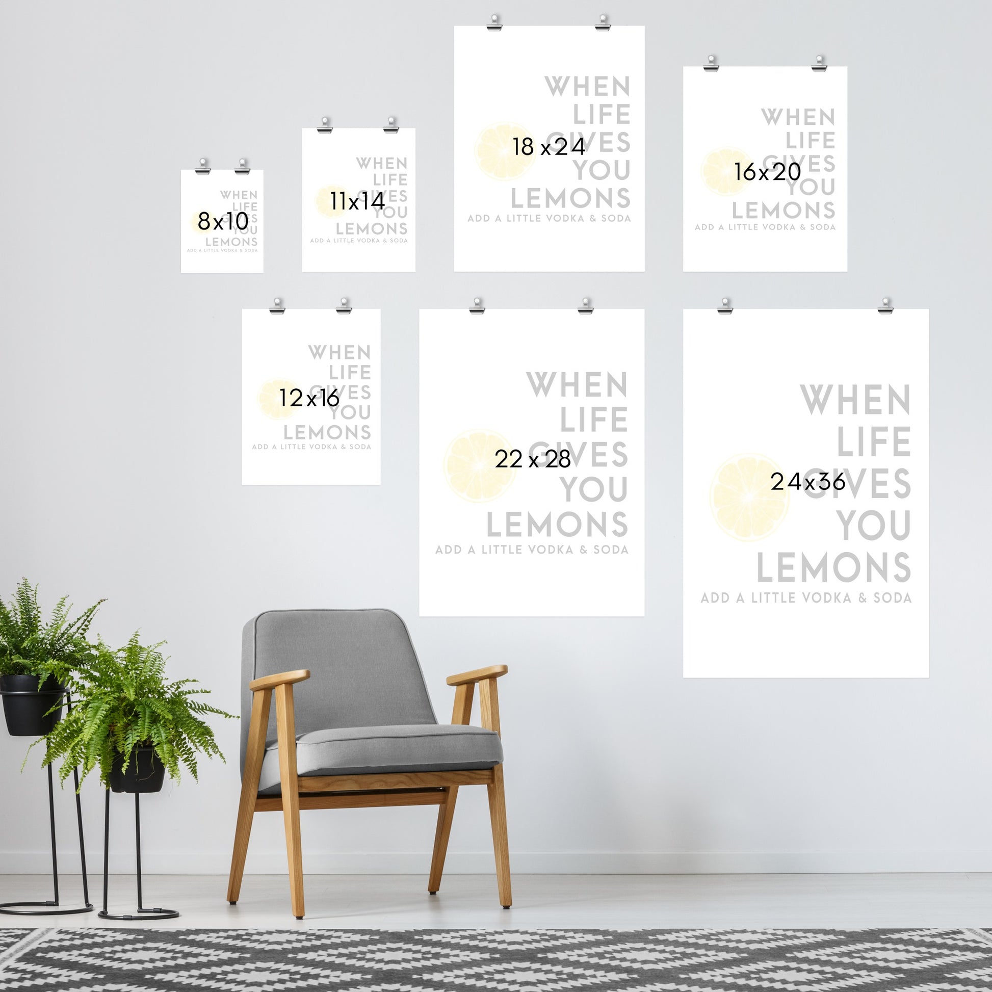 When Life Gives You Lemons - 6 Piece Shadowbox Frame Gallery Wall Art Set Multi / Black - Americanflat