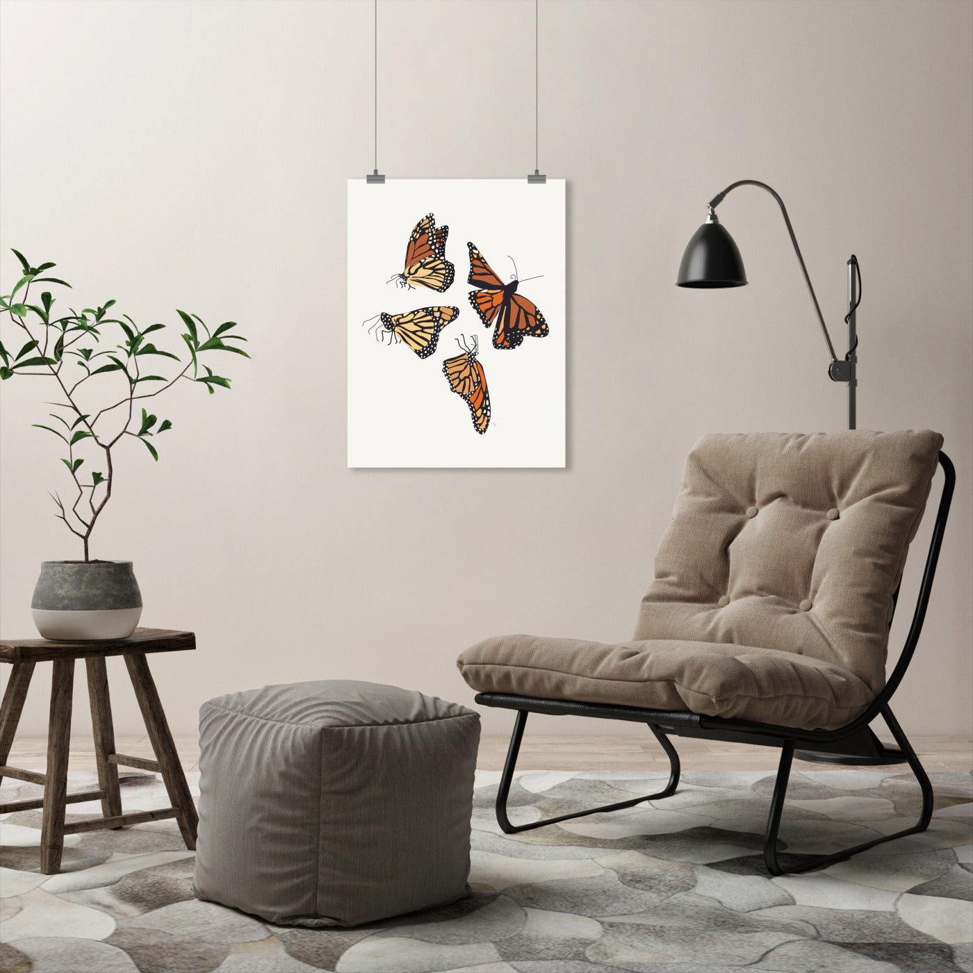 Americanflat Animals 22x28 Poster - Monarch Butterfly Wall Art